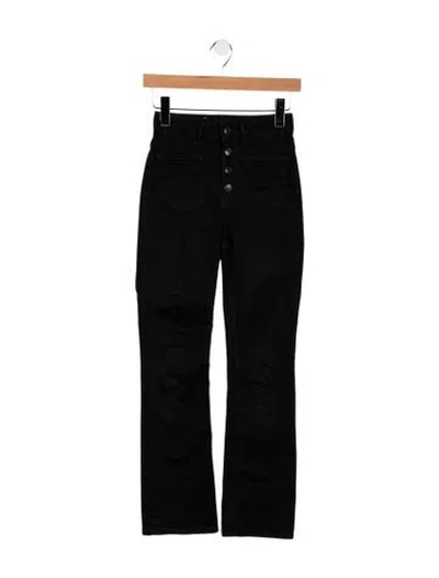 Pre-owned Maje High-rise Flared Jeans In Black