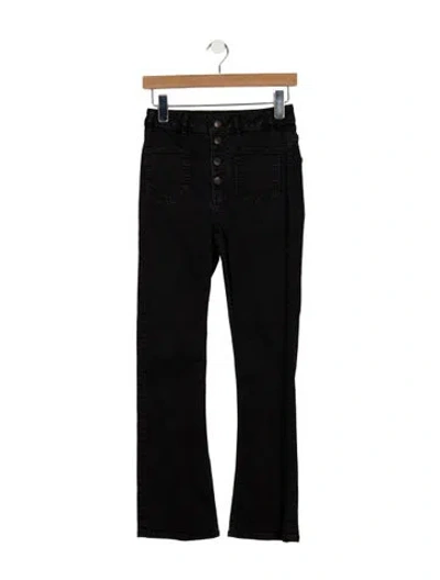Pre-owned Maje High-rise Flared Jeans In Black
