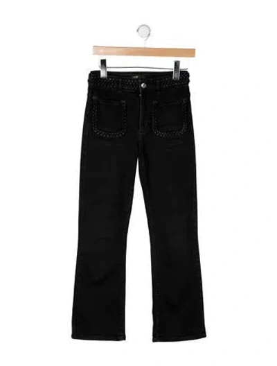 Pre-owned Maje High-rise Flared Jeans In Black