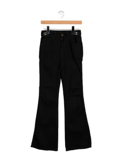 Pre-owned Maje High-rise Flared Jeans In Black