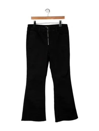 Pre-owned Maje High-rise Flared Jeans In Black