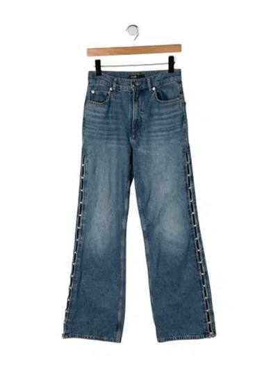 Pre-owned Maje High-rise Flared Jeans In Blue
