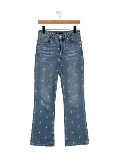 Pre-owned Maje High-rise Flared Jeans In Blue