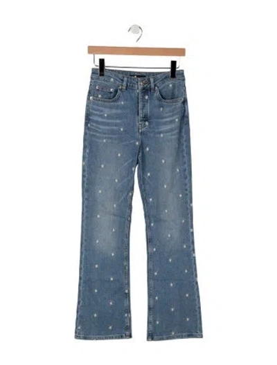 Pre-owned Maje High-rise Flared Jeans In Blue