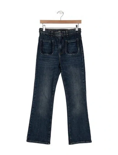Pre-owned Maje High-rise Flared Jeans In Blue