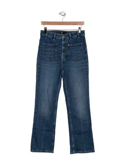 Pre-owned Maje High-rise Flared Jeans In Blue
