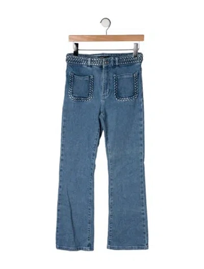 Pre-owned Maje High-rise Flared Jeans In Blue