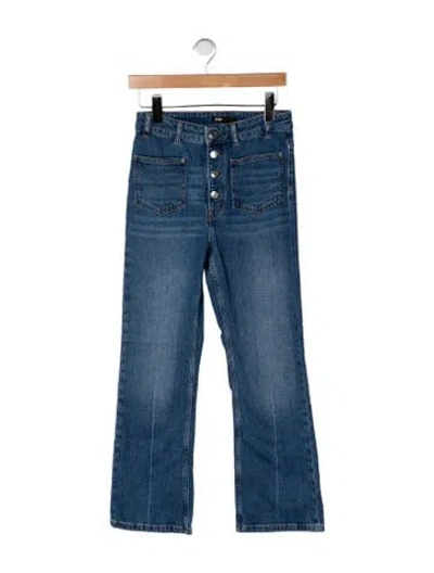 Pre-owned Maje High-rise Flared Jeans In Blue