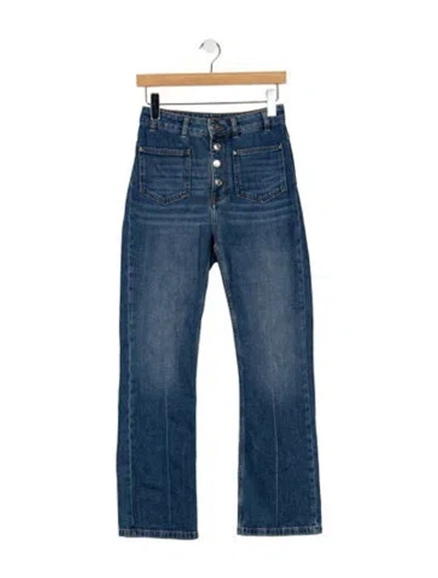 Pre-owned Maje High-rise Flared Jeans In Blue
