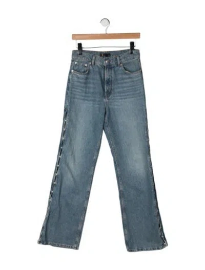 Pre-owned Maje High-rise Flared Jeans In Blue