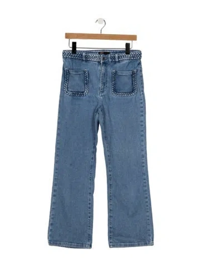 Pre-owned Maje High-rise Flared Jeans In Blue