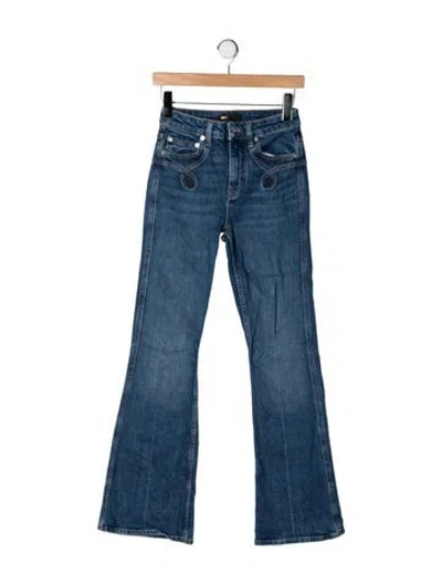 Pre-owned Maje High-rise Flared Jeans In Blue
