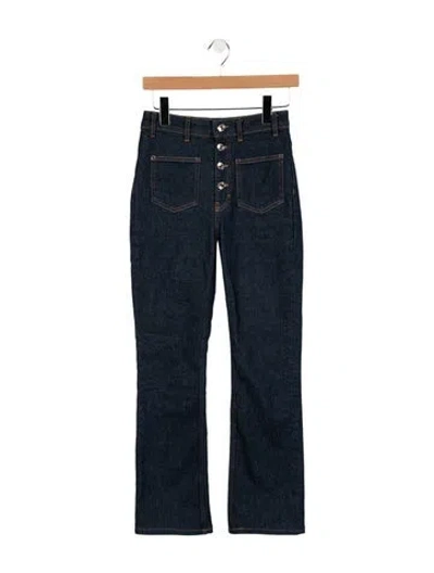 Pre-owned Maje High-rise Flared Jeans In Blue