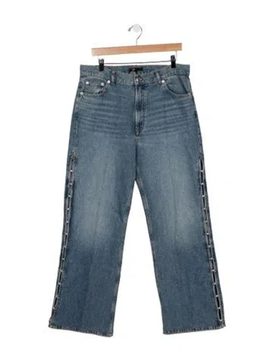 Pre-owned Maje High-rise Flared Jeans In Blue