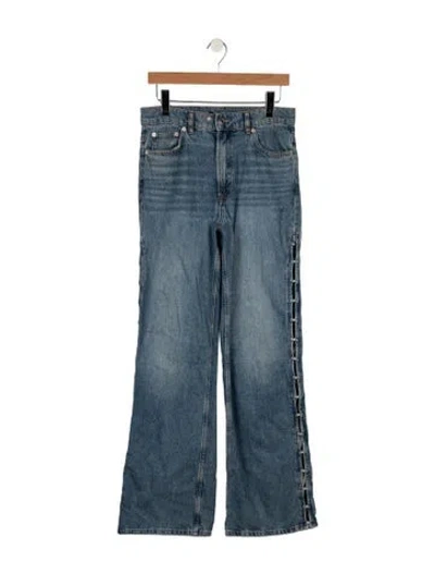 Pre-owned Maje High-rise Flared Jeans In Blue