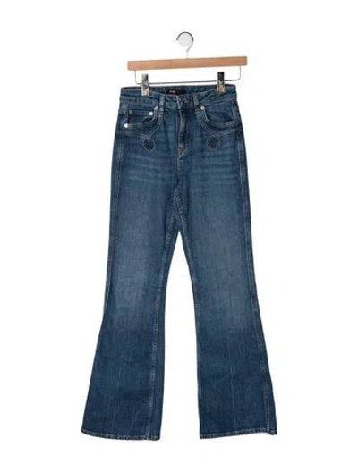 Pre-owned Maje High-rise Flared Jeans In Blue