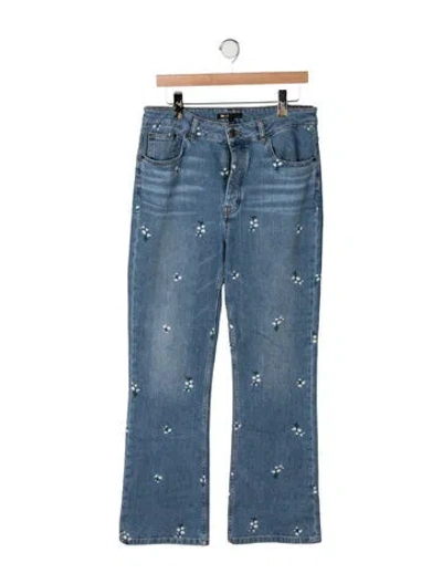 Pre-owned Maje High-rise Flared Jeans In Blue