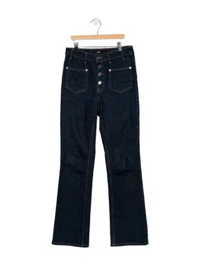 Pre-owned Maje High-rise Flared Jeans In Blue