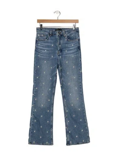 Pre-owned Maje High-rise Flared Jeans In Blue
