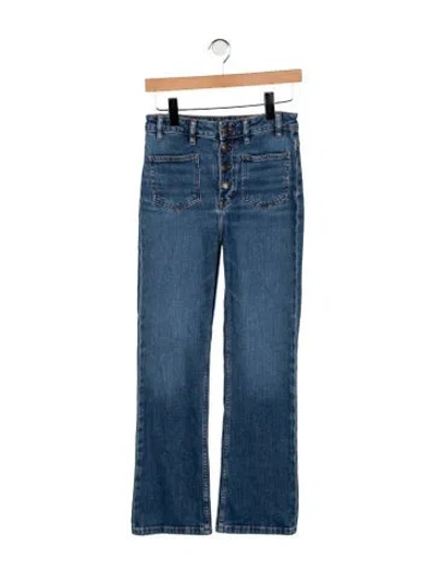 Pre-owned Maje High-rise Flared Jeans In Blue