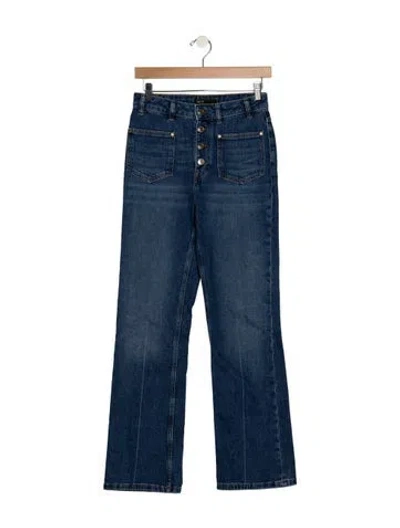Pre-owned Maje High-rise Flared Jeans In Blue