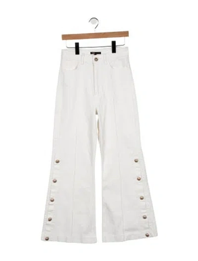 Pre-owned Maje High-rise Flared Jeans In White
