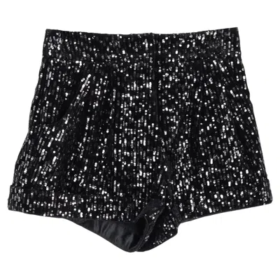 Maje High-rise Shorts In Black Sequins