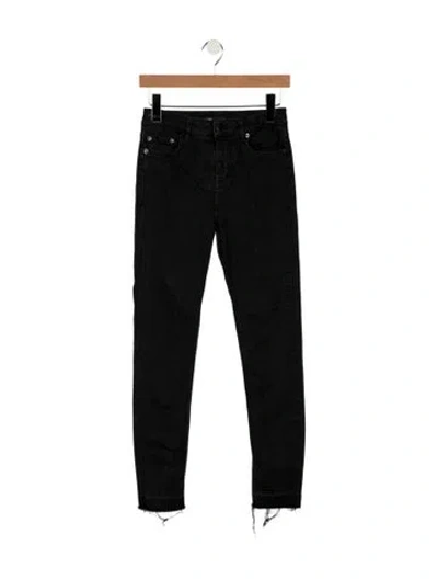 Pre-owned Maje High-rise Skinny Leg Jeans In Black