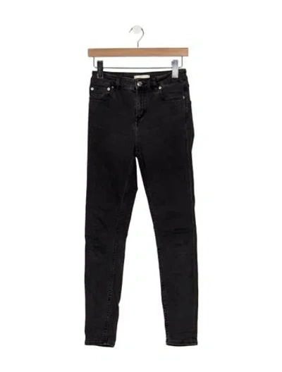 Pre-owned Maje High-rise Skinny Leg Jeans In Black