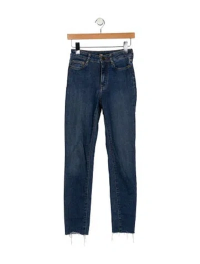 Pre-owned Maje High-rise Skinny Leg Jeans In Blue