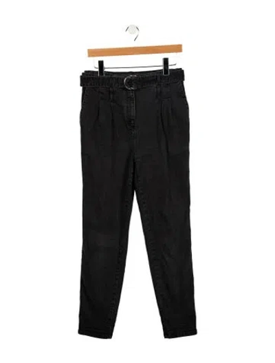 Pre-owned Maje High-rise Straight Leg Jeans In Black