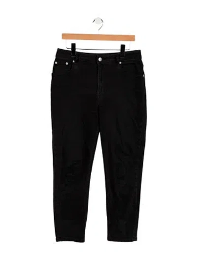 Pre-owned Maje High-rise Straight Leg Jeans In Black
