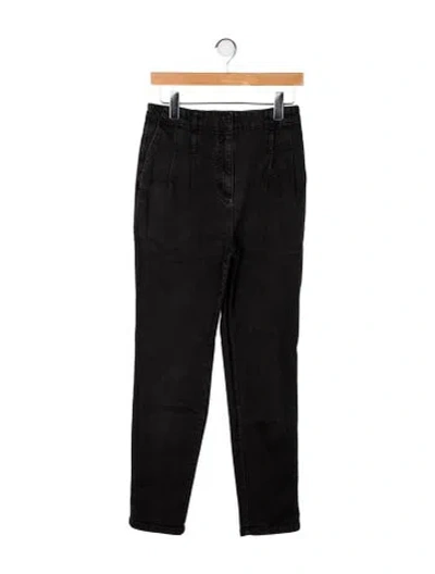 Pre-owned Maje High-rise Straight Leg Jeans In Black