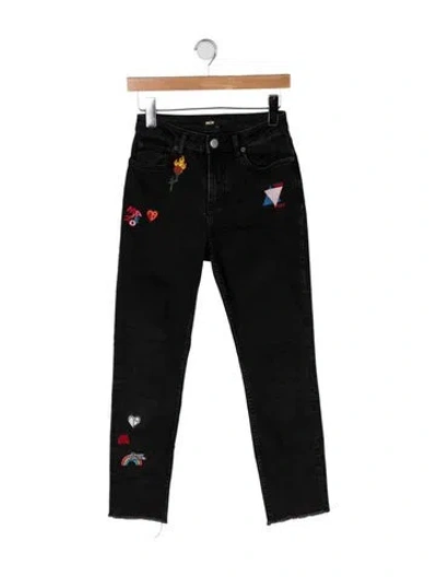 Pre-owned Maje High-rise Straight Leg Jeans In Black