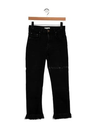 Pre-owned Maje High-rise Straight Leg Jeans In Black