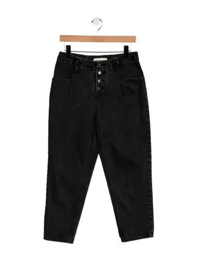 Pre-owned Maje High-rise Straight Leg Jeans In Black