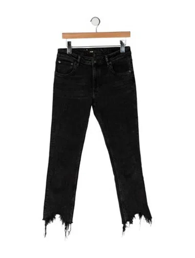 Pre-owned Maje High-rise Straight Leg Jeans In Black