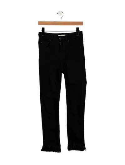 Pre-owned Maje High-rise Straight Leg Jeans In Black