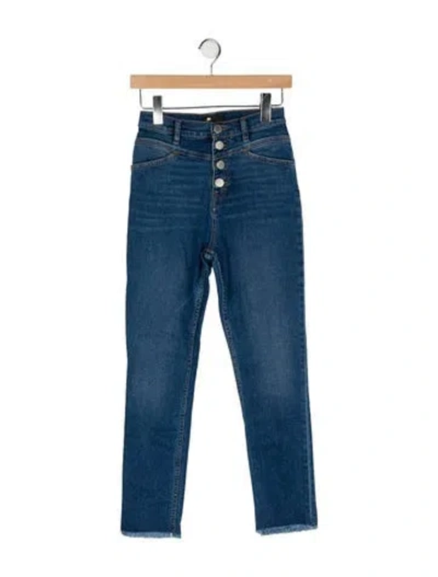 Pre-owned Maje High-rise Straight Leg Jeans In Blue