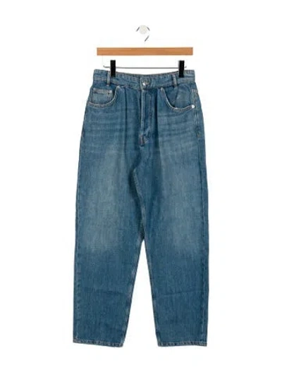 Pre-owned Maje High-rise Straight Leg Jeans In Blue
