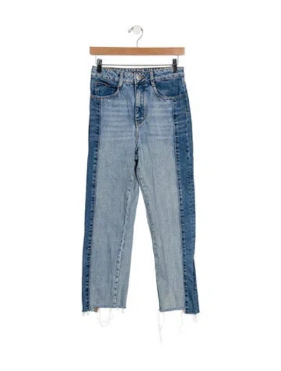 Pre-owned Maje High-rise Straight Leg Jeans In Blue