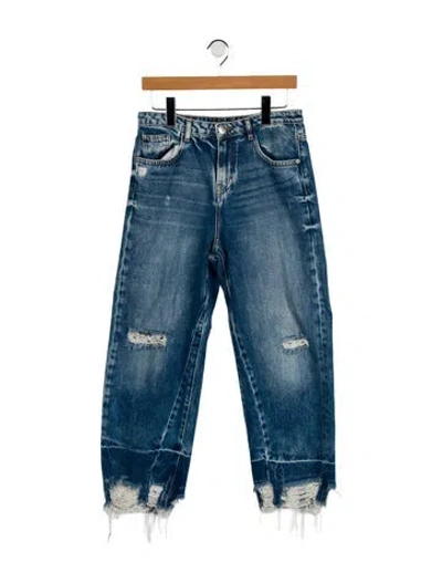 Pre-owned Maje High-rise Straight Leg Jeans In Blue