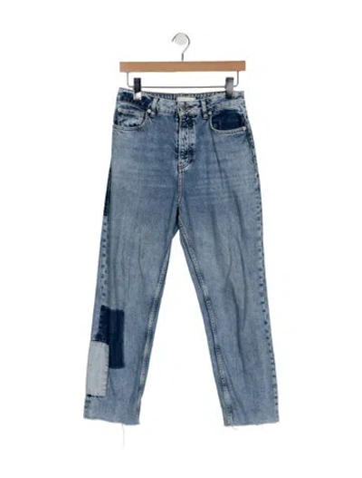 Pre-owned Maje High-rise Straight Leg Jeans In Blue