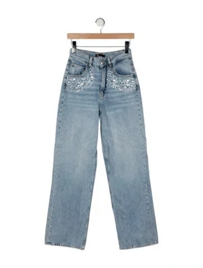 Pre-owned Maje High-rise Straight Leg Jeans In Blue