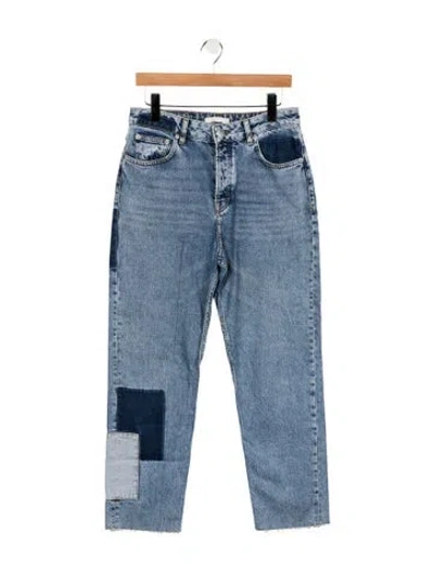 Pre-owned Maje High-rise Straight Leg Jeans In Blue