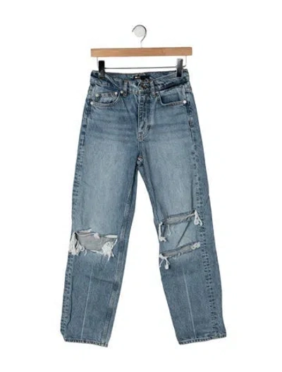 Pre-owned Maje High-rise Straight Leg Jeans In Blue