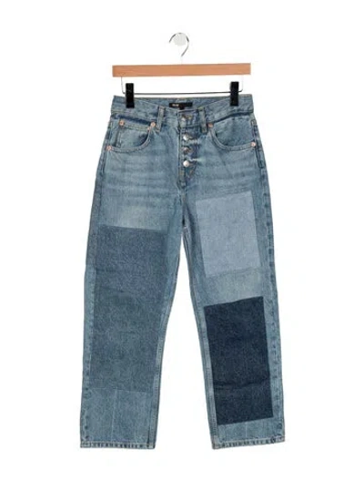 Pre-owned Maje High-rise Straight Leg Jeans In Blue