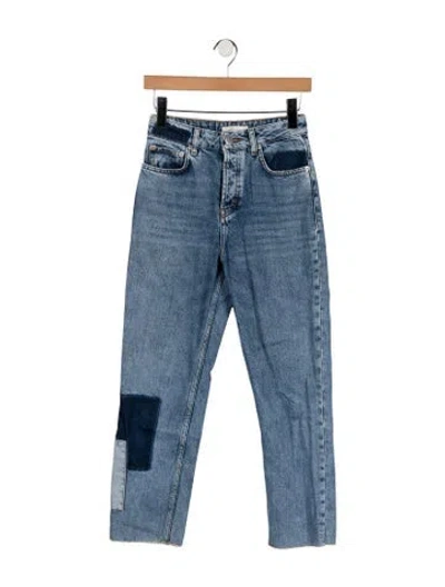 Pre-owned Maje High-rise Straight Leg Jeans In Blue