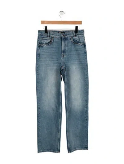 Pre-owned Maje High-rise Straight Leg Jeans In Blue