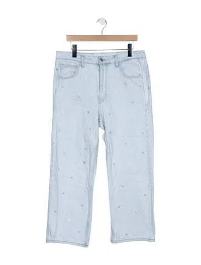 Pre-owned Maje High-rise Straight Leg Jeans In Blue